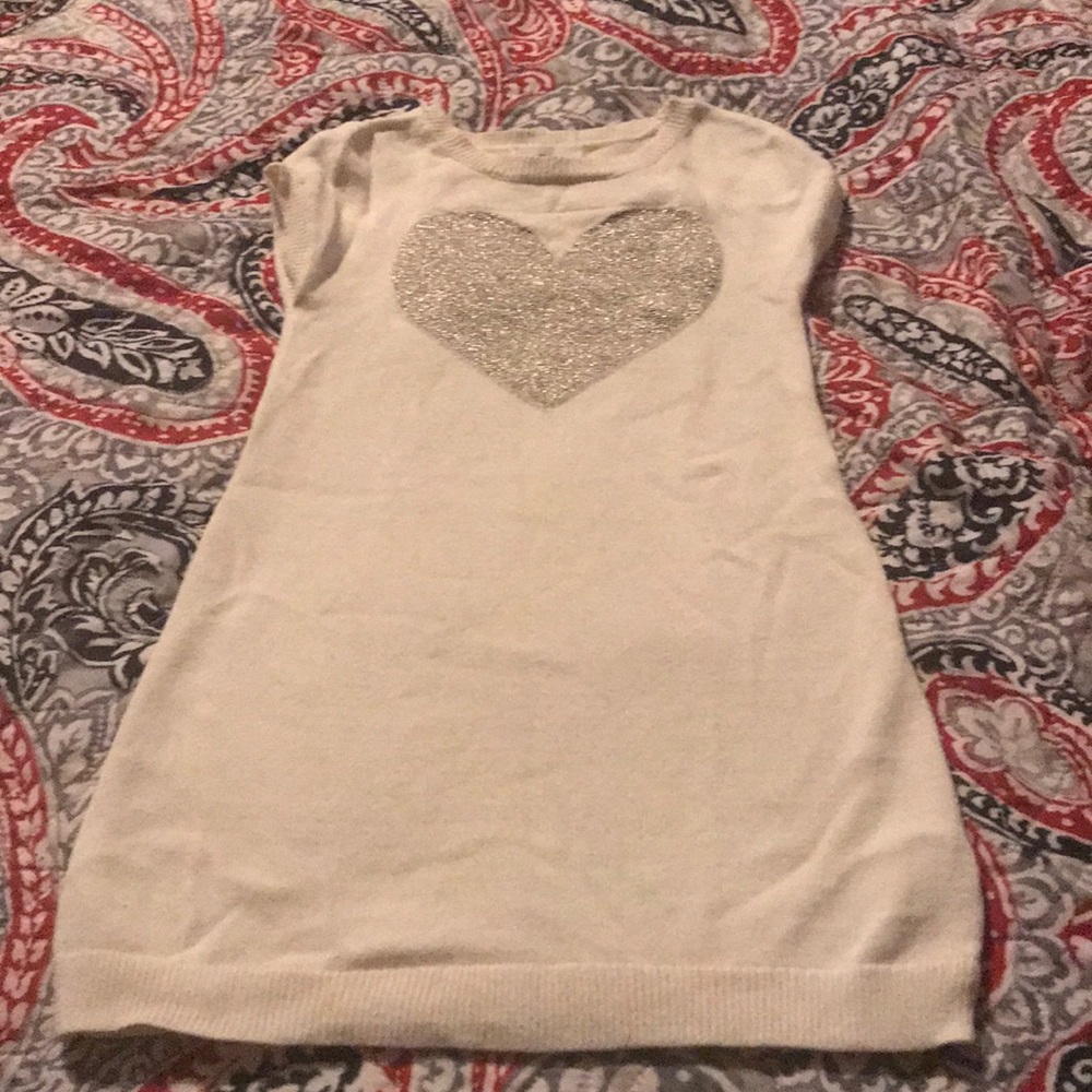 Girls Old Navy Sweater Dress Ivory/Gold Sz 4T